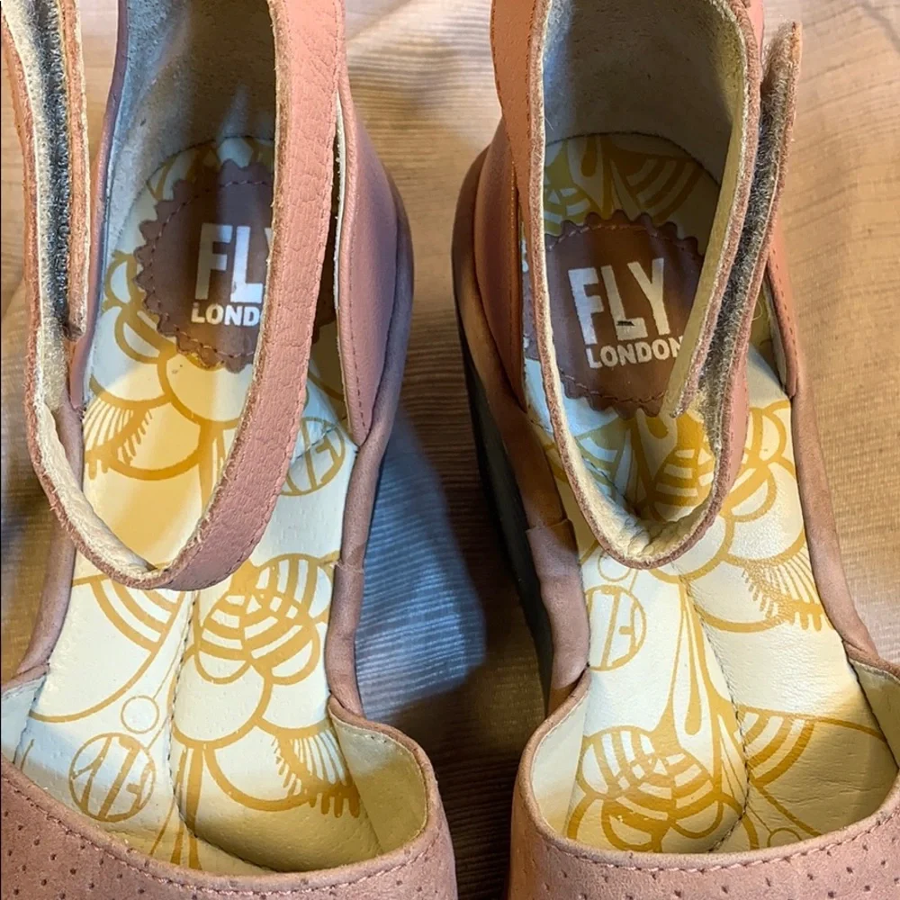 FLY London almost NEW, worn once, leather peep toe